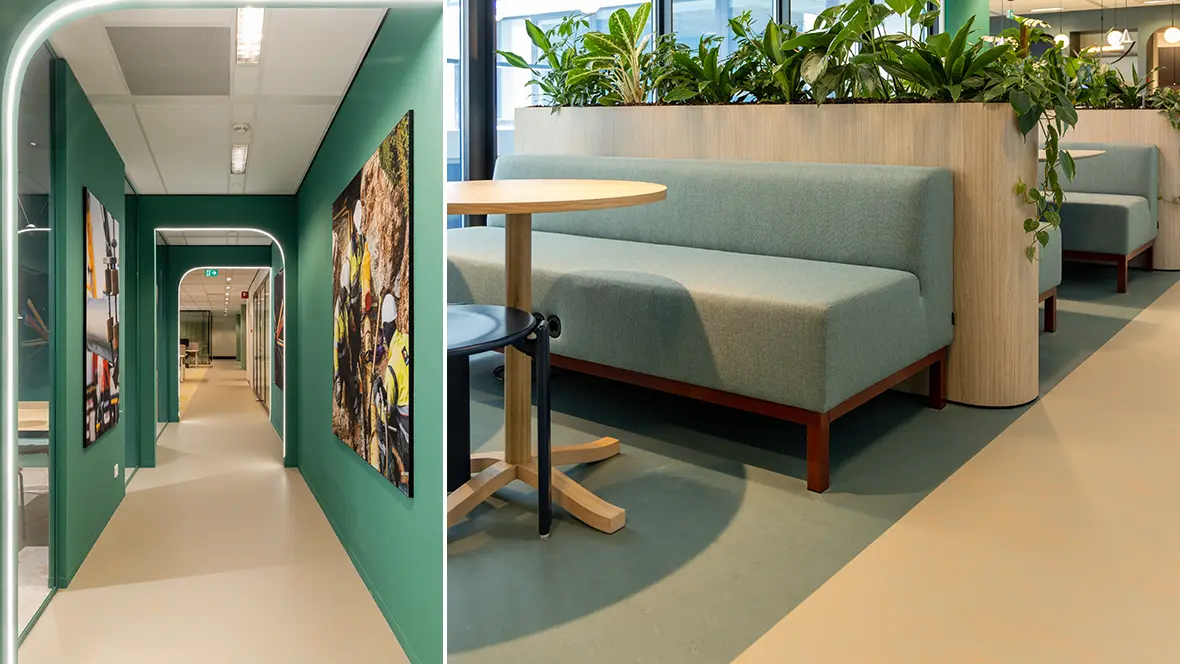 Kantoor Netbeheer Nederland Marmoleum Concrete op de vloer