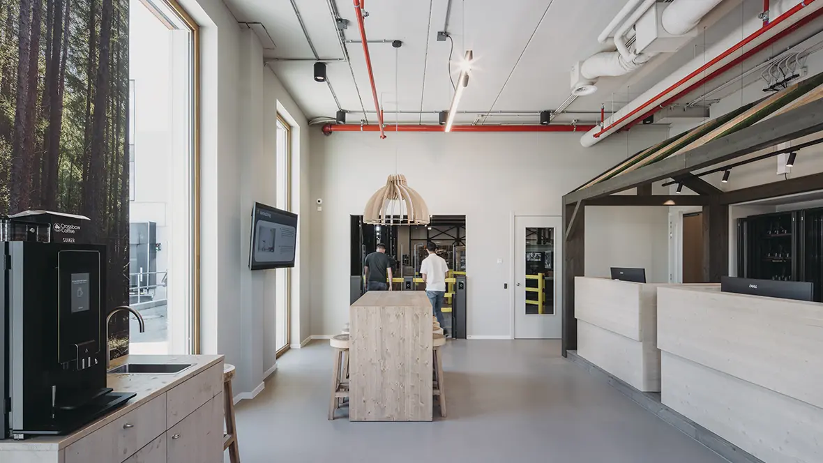 Bever hoofdkantoor met Marmoleum Cocoa op de vloer