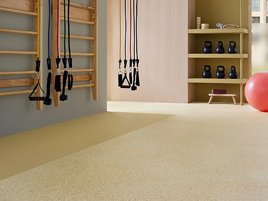 Sarlon 90204 soft ochre canyon - 90703 champagne halo - Flooring for yoga arobics studio