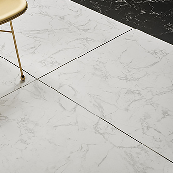 Allura Luxury Vinyl Tile - 63451 & 63455 White & black marble
