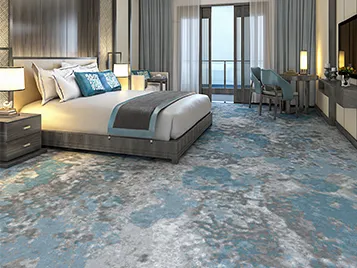 Flotex H&L - 264302-Natural-Bloom-lagoon carpet flooring in hotel guestroom