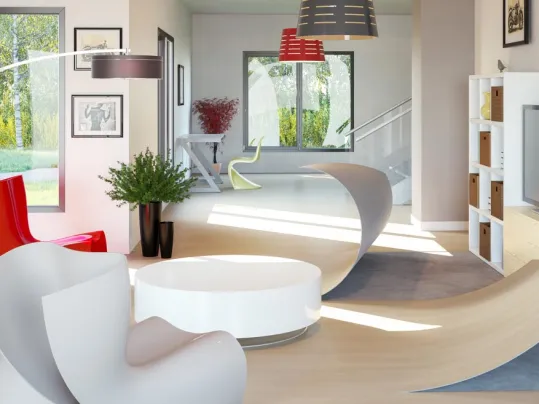 Revêtement de sol PVC salon Modul'up habitat | Forbo Flooring Systems