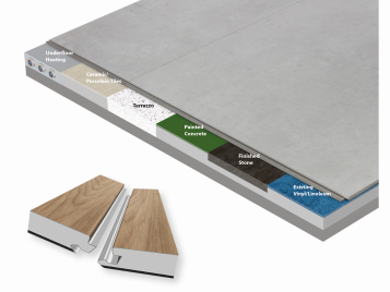 Image of Allura Click Pro over a variety of subfloors