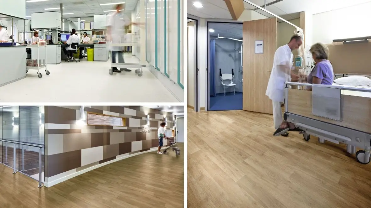 Selection of images showing Forbo Step Safety vinyl