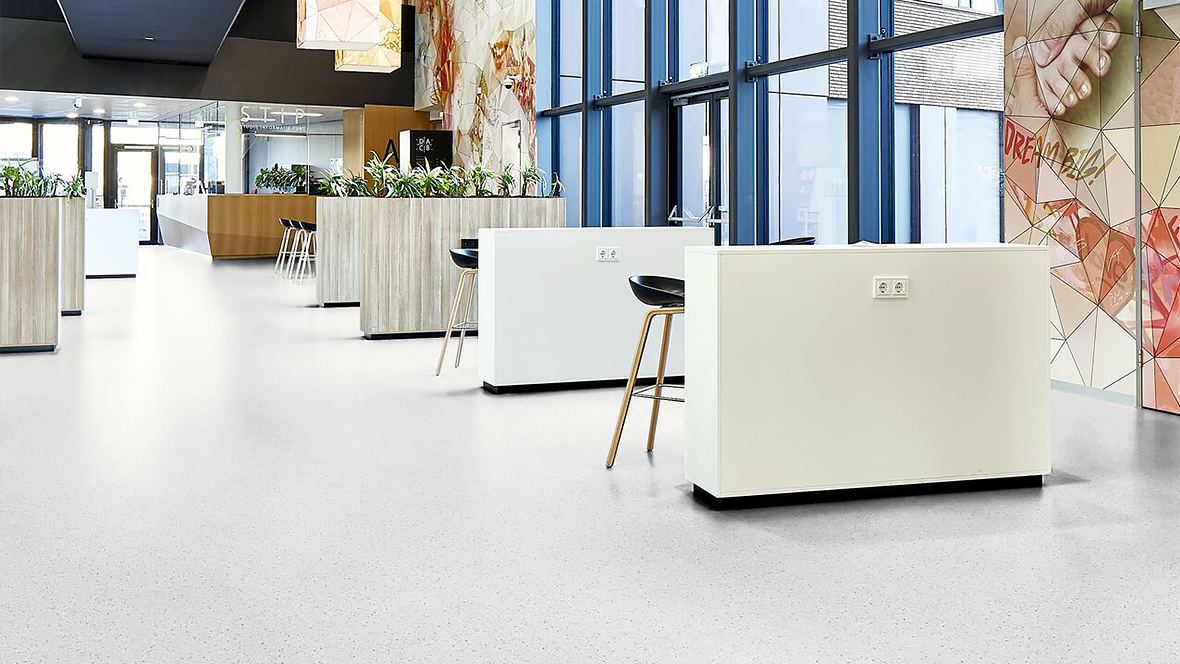 Sphera Essence 50511 white homogeneous vinyl flooring for offices
