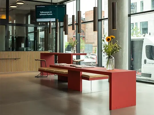 Jyllandsposten reception area Furniture Linoleum salsa