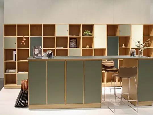 Cube Design shelves with furniture linoleum 4183 &4166