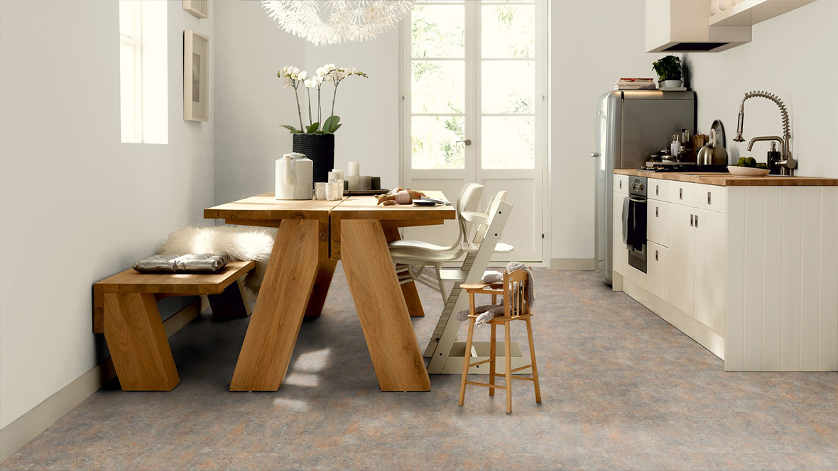 Marmoleum modular t3405 - natural flooring for kitchen space