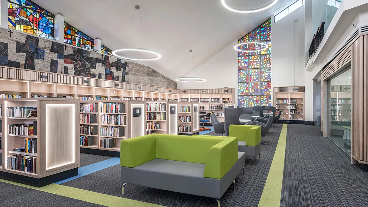 Athy Library with Tessera Layout and Outline carpet tiles 