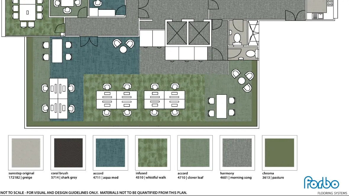 Forbo Plan Design featuring Tessera Union carpet tiles