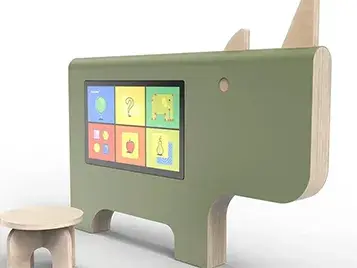 Animals - Rhino-shaped media tool covered in Furniture Linoleum