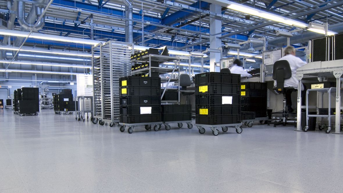 Siemens Rastatt Nahaufnahme Industrieboden – Forbo Colorex Pasic Plus