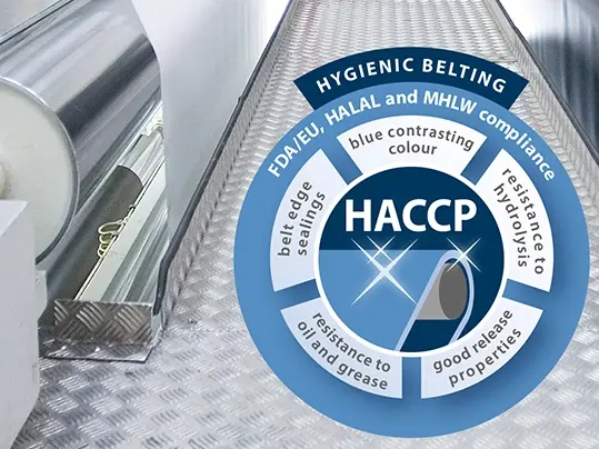 HACCP-compliant conveyor belts for the food industry