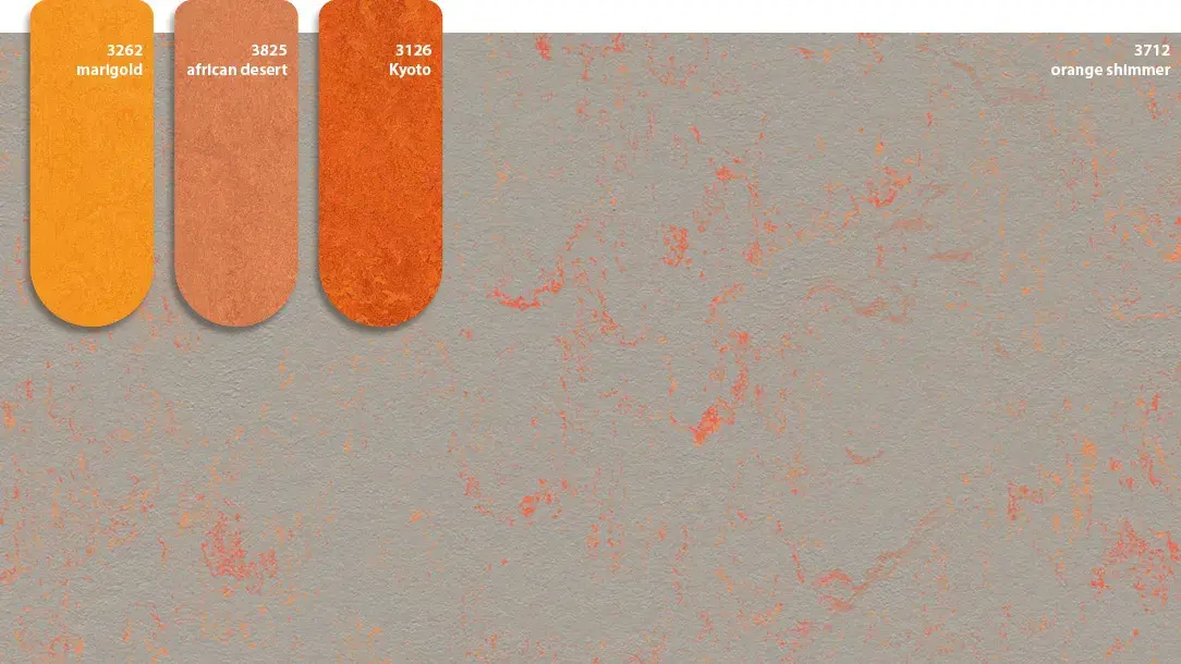Revêtement de sol linoléum Marmoleum Solid combi_3712 orange shimmer | Forbo Flooring