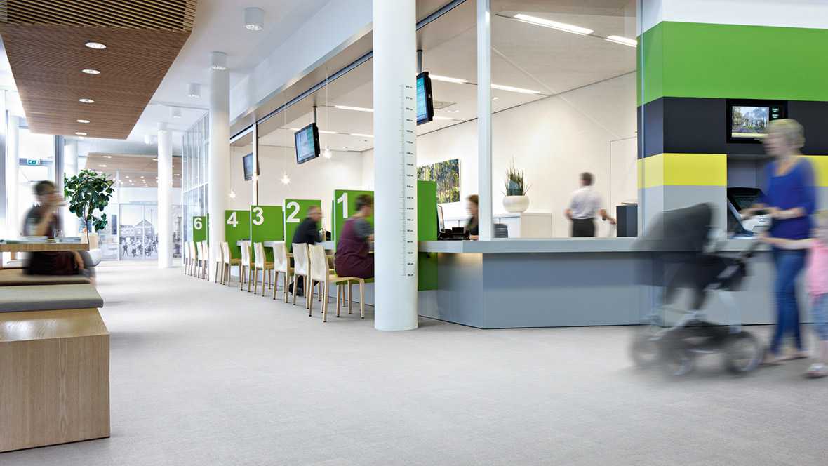 Adhesive Free safety flooring installed in a public building setting