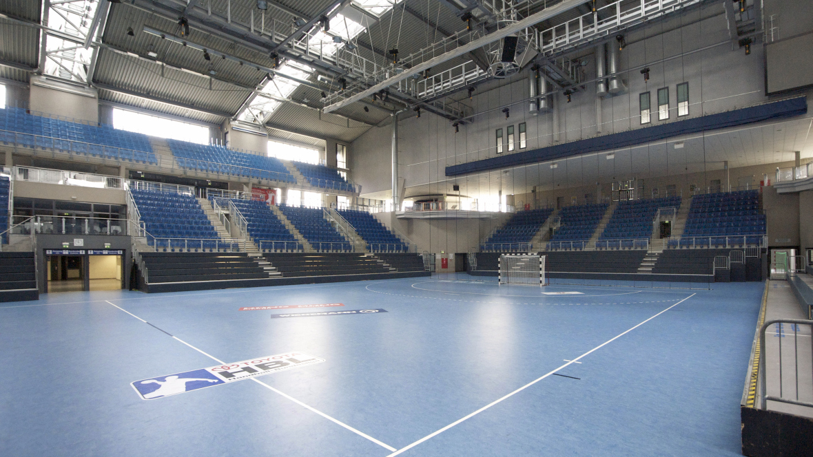 Bördelandhalle Magdeburg Handballfeld - Forbo Marmoleum Sport