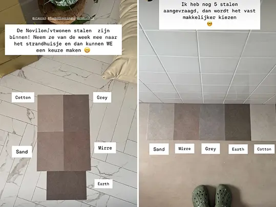 Strandhuisje Bonnie Dubois instagram poll Novilon vtwonen stalen