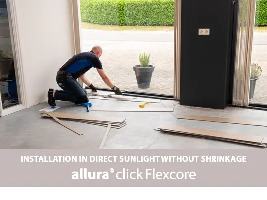 Installation Allura click Flexcore in direct sunlight