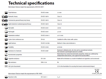 Marmoleum Click technical specifications 