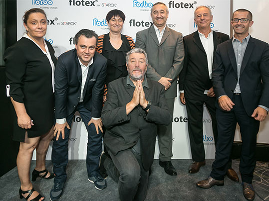 Flotex - der leistungsstarke Textilboden: Flotex by Philippe Starck auf der Pressekonferenz in Paris