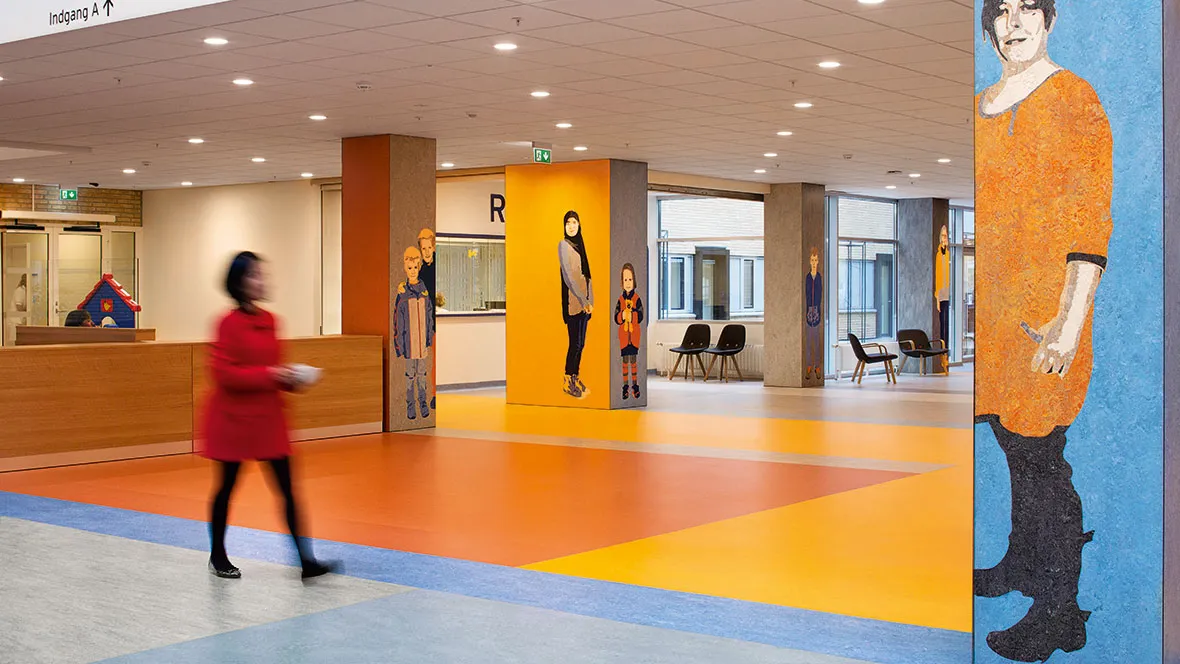 Abenra Hospital Denmark with Forbo circulation flooring 