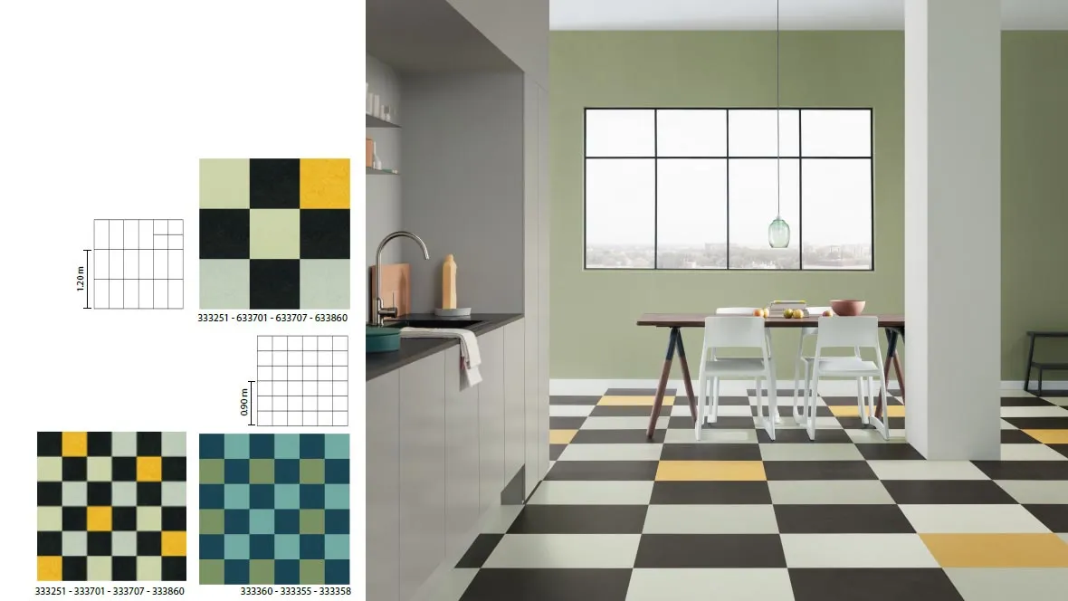 Marmoleum Click grids kitchen  