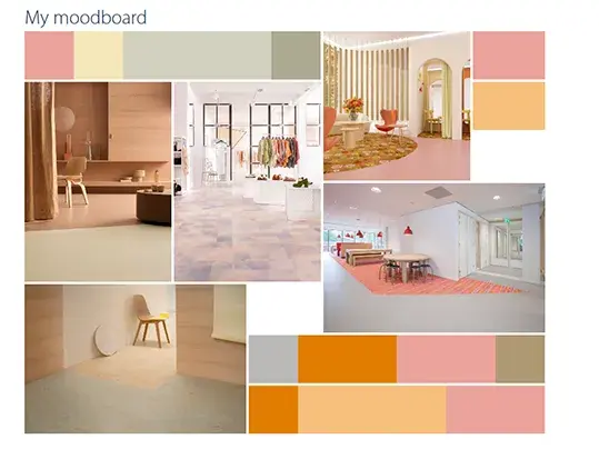 Dynamics of a building | mood board in the Colour Finder | Forbo Flooring Systems