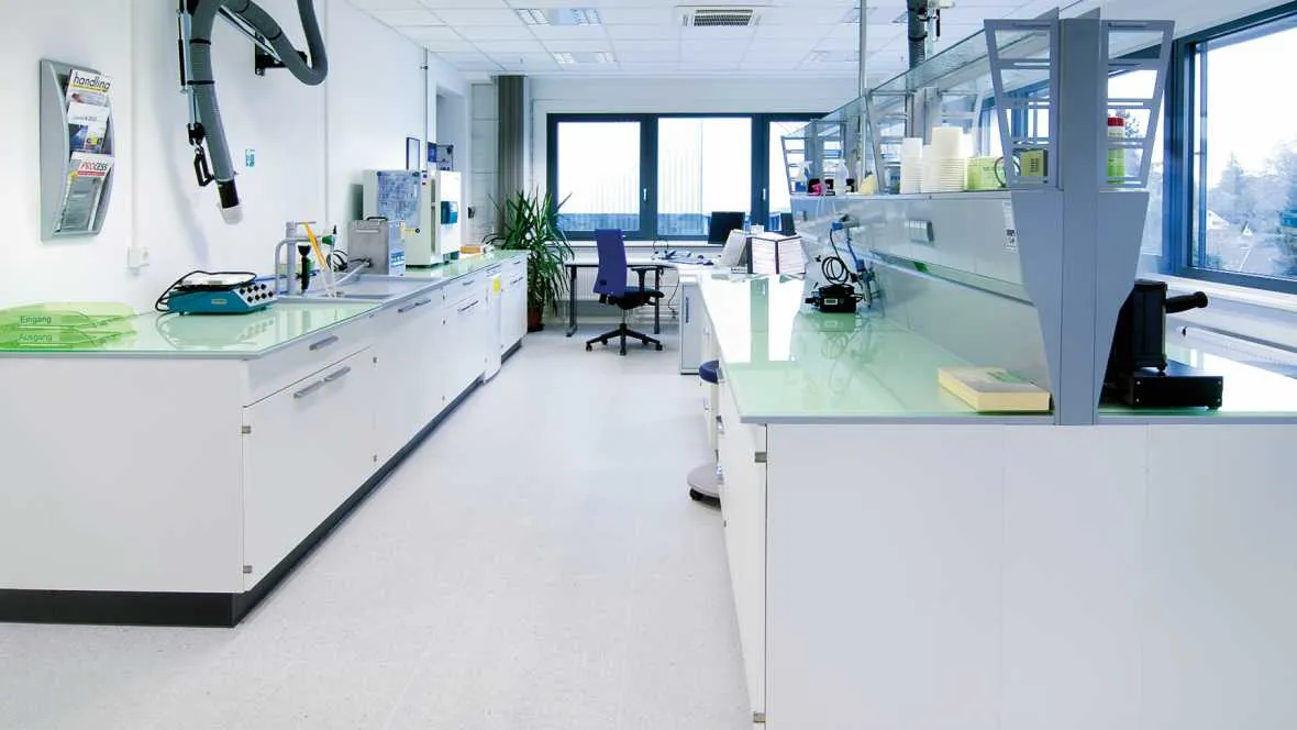 specialist area flooring in a small laboratory