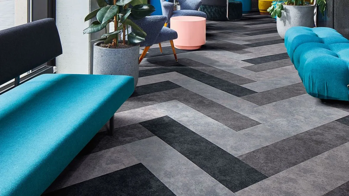 Flotex Colour flocked flooring - textile planks - commercial flooring