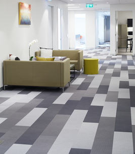 Flotex flocked flooring - textile planks - commercial interiors