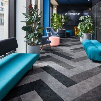 Image of Flotex Colour Planks installed in a modern office reception