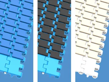 Neu entwickelte Modulbandvariante transportiert sicher mit großer Friction Top Oberfläche