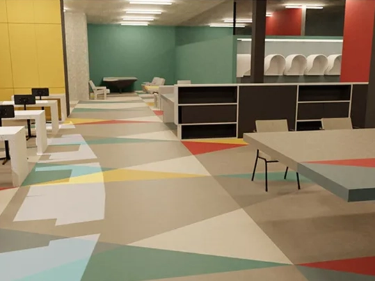 Linoleum-productie-kleurstalen uit 1958