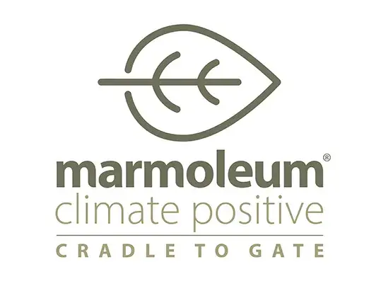 Marmoleum climate positive logo cradle to gate