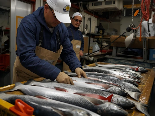 Fish processing at sea