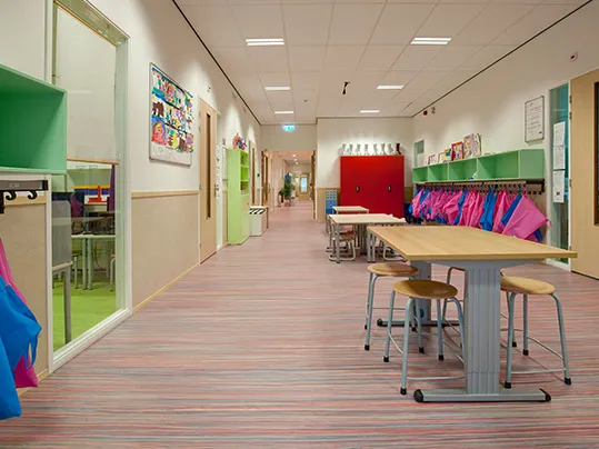 An education flooring solution from Forbo with Marmoleum