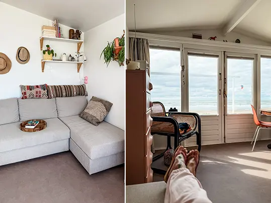 Strandhuisje met op de vloer Novilon vtwonen Mirre