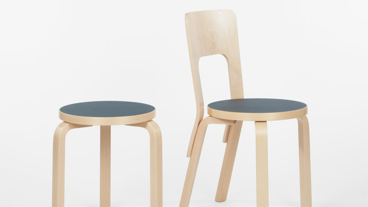 Furniture Linoleum - Artek stool and chair