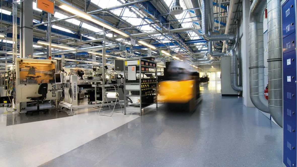 Colorex manufacturing flooring inside a factory