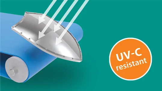 UV-C-resistant conveyor belts