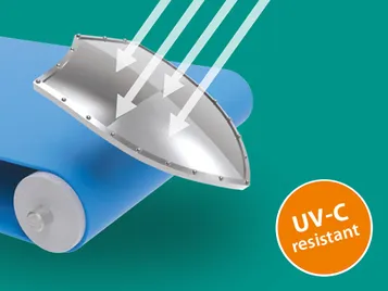 UVC-resistant conveyor belts