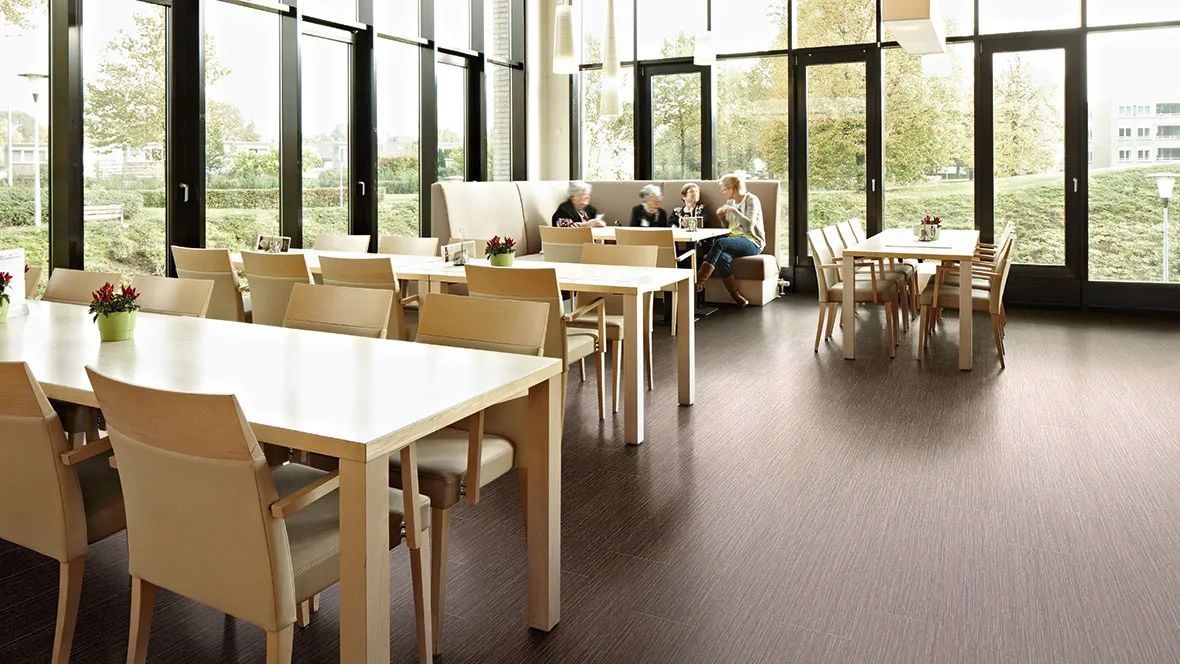 Allura wood luxury vinyl tiles in restaurant