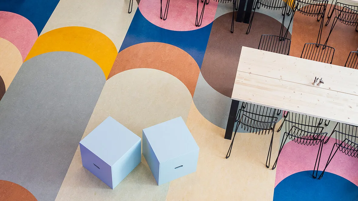 Avinode Group's award nominated Gothenburg Office in Sweden with custom pattern installation of Forbo Marmoleum