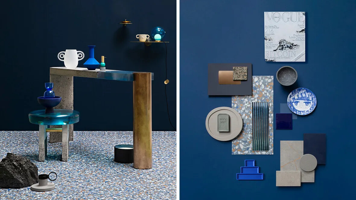 Trend 2021 Allura vinyl blue terrazzo-moodboard Trend 2021 Allura vinyl blue terrazzo-moodboard
