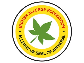 Logo del sello de calidad de Allergy UK