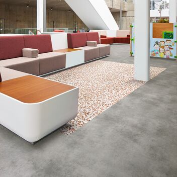 Sarlon | Modul'up 9406 coral terrazzo | 659 mercury slabstone