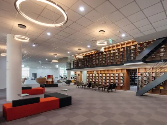 Flotex flocked flooring in a library