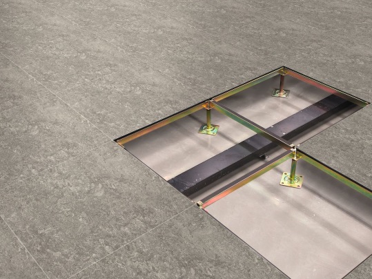 Marmoleum Modular Tiles over raised access flooring