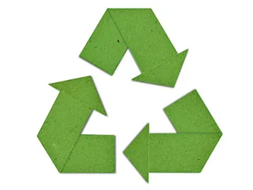 Grön återvinningssymbol papper