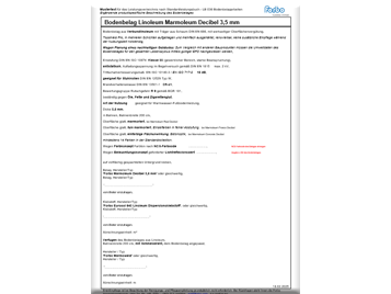 Ausschreibungstext Marmoleum Decibel